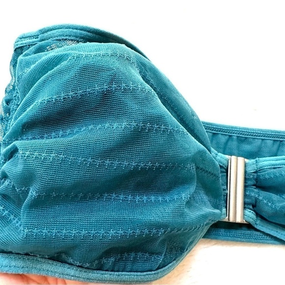Out From Under Urban Outfitters Teal Strapless Lace Bandeau M - Picture 5 of 9